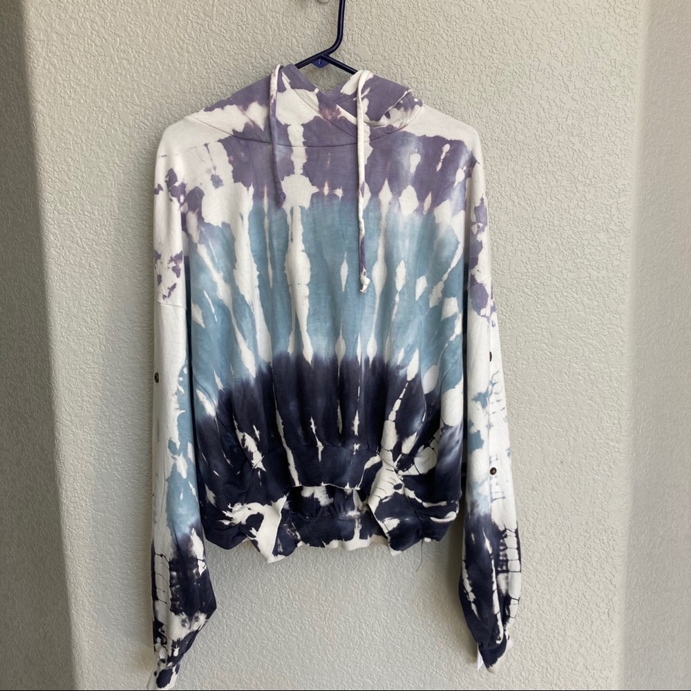 Young Fabulous & Broke Tie Dye Blue Hoodie S/M YFB